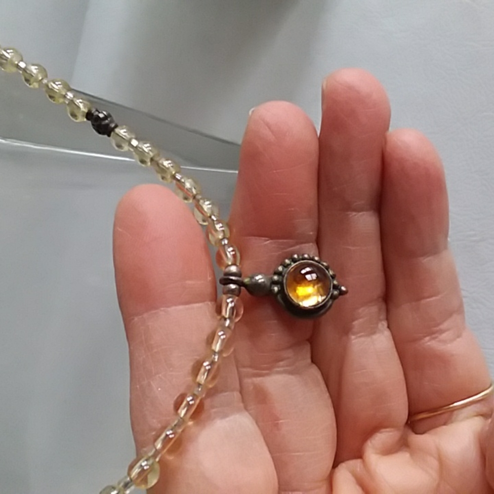Handmade Beaded Necklace with Sterling Silver Pendant - Picture 2 of 8